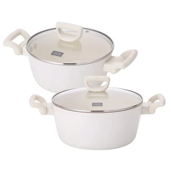 키친플라워 꾸테 세라믹 인덕션 냄비, 양수 20cm + 양수 24cm, 1세트