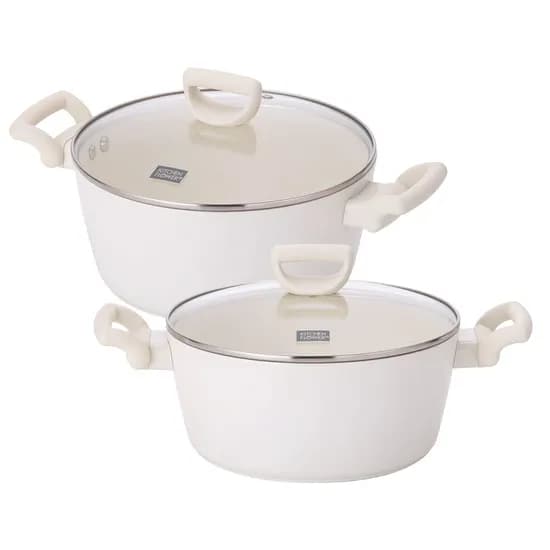 키친플라워 꾸테 세라믹 인덕션 냄비, 양수, 24cm, 2개