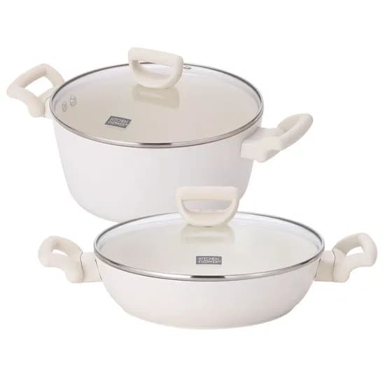 키친플라워 꾸테 세라믹 인덕션 냄비, 양수 24cm + 전골 24cm, 1세트