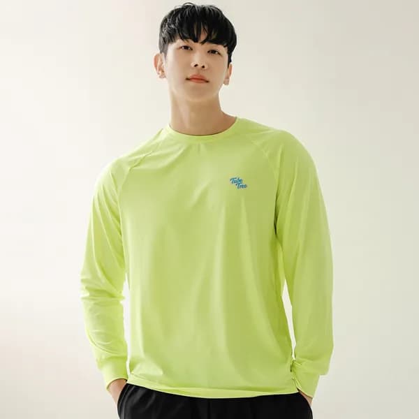 남성용 베이직 루즈핏 긴팔 래쉬가드 A603 형광그린 XXL 1개