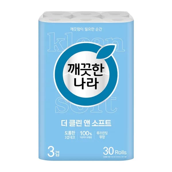 깨끗한나라 더 클린 앤 소프트 30m 30롤 1팩 14,780원