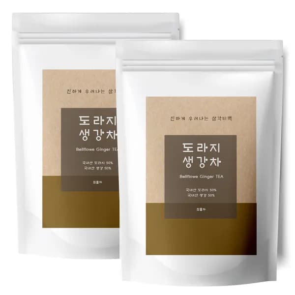 유리아 프리미엄 국내산 도라지생강차 삼각티백 1.5g 50개입 2개
