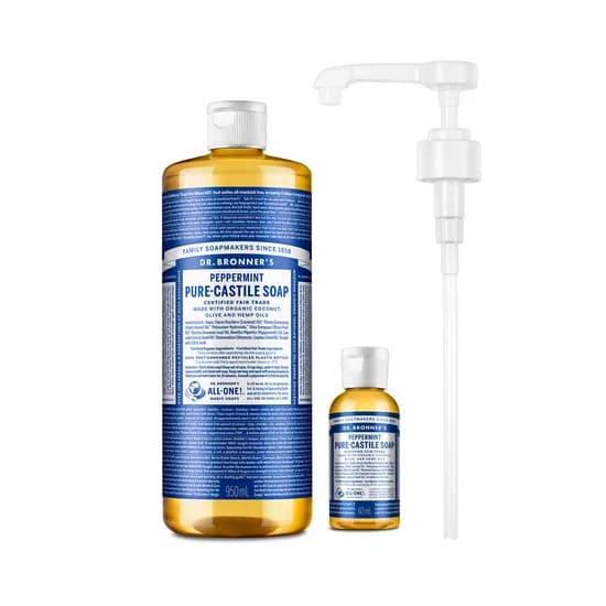 닥터브로너스 캐스틸 솝 페퍼민트 950ml 60ml 펌프 1개