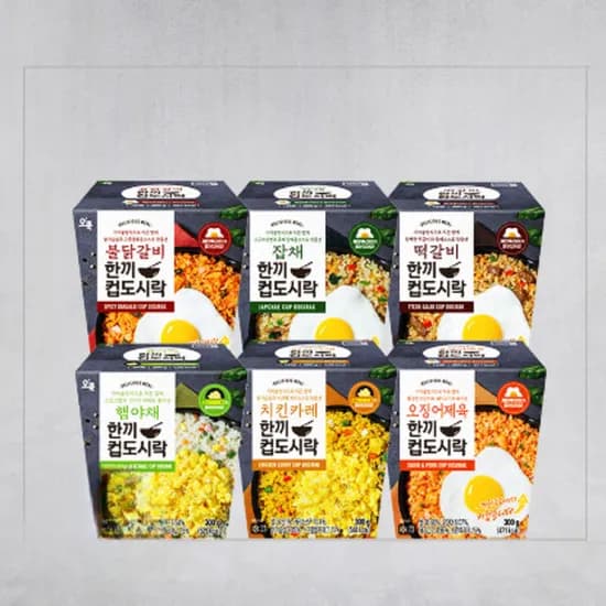 오쿡 한끼 컵도시락 고기 6종 300g 12개