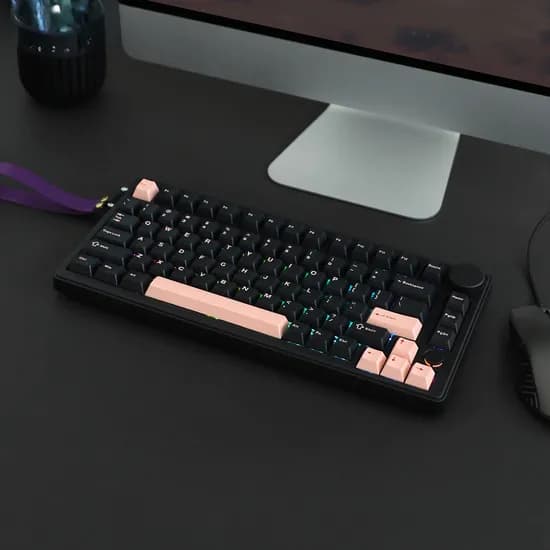 COX CQK81 VIA 엣지 LED 노브 3MODE 유무선 기계식 키보드 Carda 조약돌축 블랙 제조사축 1개