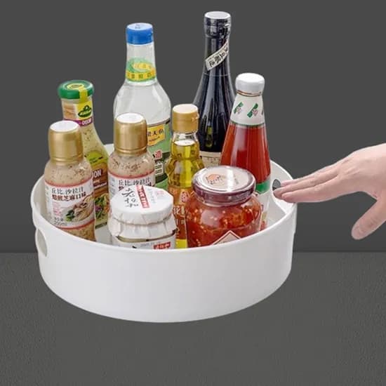 리빙나눔 회전트레이, 화이트, 1개