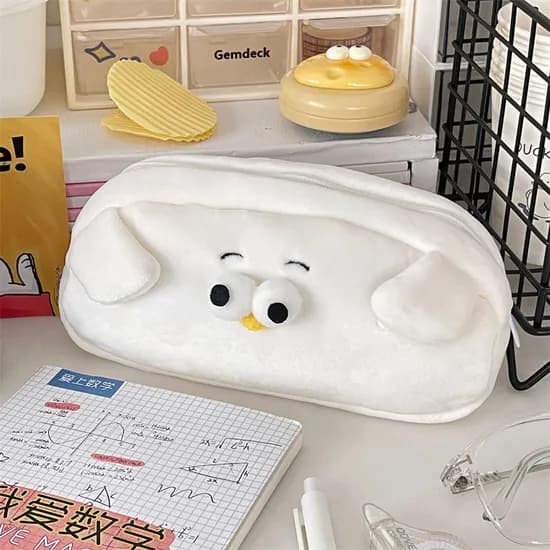 귀여운 갈매기 인형 필통 파우치 동물 퍼 털 오리, 1개