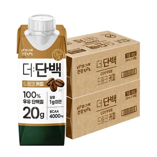 빙그레 더단백 드링크 커피, 250ml, 36개