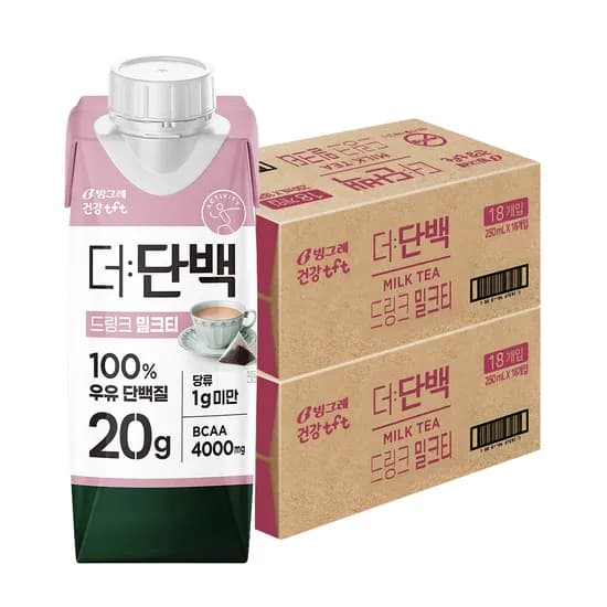 빙그레 더단백 드링크 밀크티, 250ml, 36개