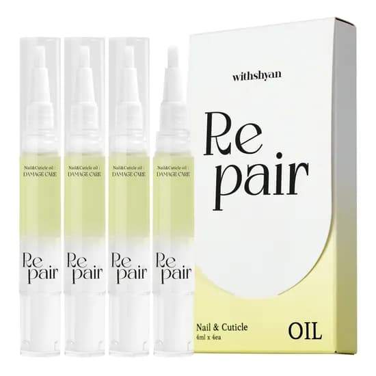 위드샨 네일 & 큐티클 오일펜, 데미지케어·리페어 세트, 4ml x 4개, 1박스