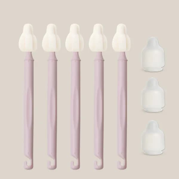 하이비 몽글이 젖병 젖꼭지 텀블러 세척솔 인디핑크 롱미니솔5p+먼지캡3p 1세트 11,900원