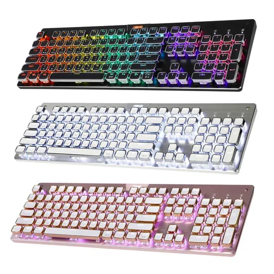 앱코 HACKER K840 스퀘어 사각 레트로 축교환 기계식 풀배열 비키 스타일 유선 키보드, 블랙, 청축