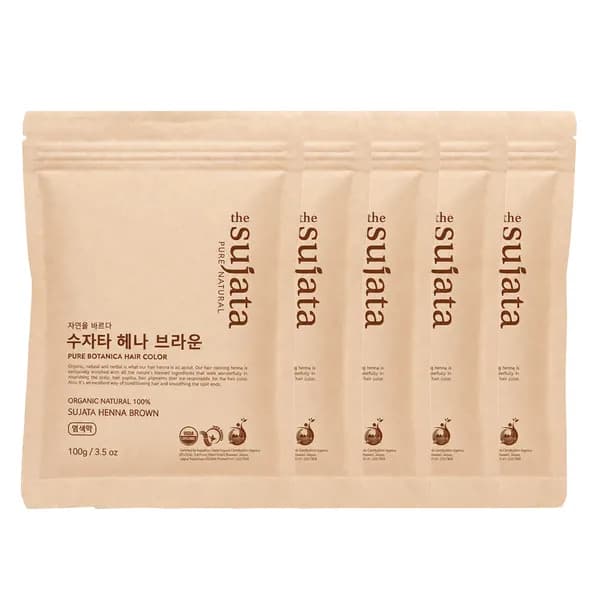 수자타 헤나 천연 염색약 브라운 호호바오일30ml 1개