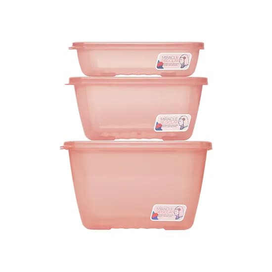 미라네주방 김치 보관 세트, 중, 미라클통 황토 950ml 1개 + 1.8L 1개 + 3.2L 1개, 3개