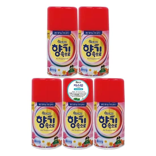 산도깨비 향기속으로 자동 분사기 실내 리필 방향제 자스민향 290ml 5개