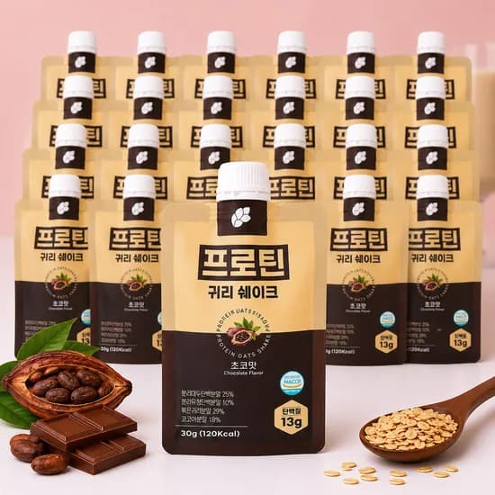 논앤밭위드 프로틴 귀리쉐이크 초코맛 30g 20개