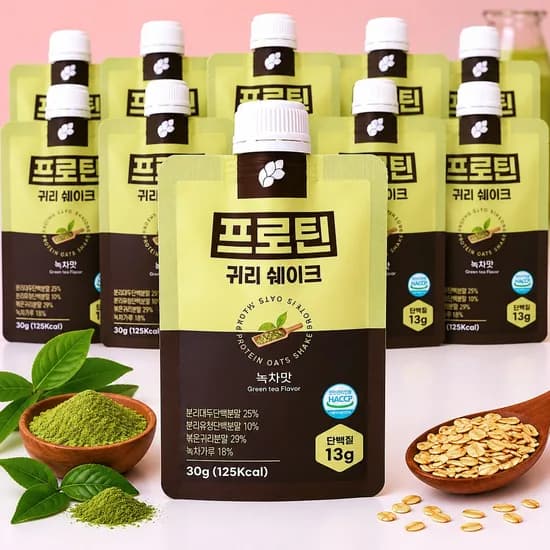 논앤밭위드 프로틴 귀리쉐이크 녹차맛 30g 10개