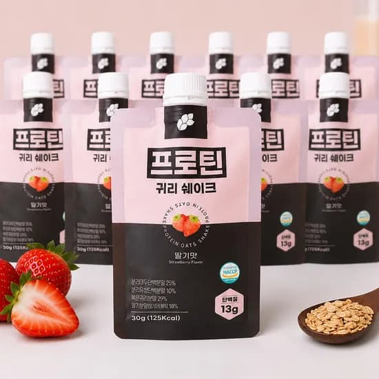 논앤밭위드 프로틴 귀리쉐이크 딸기맛 30g 10개
