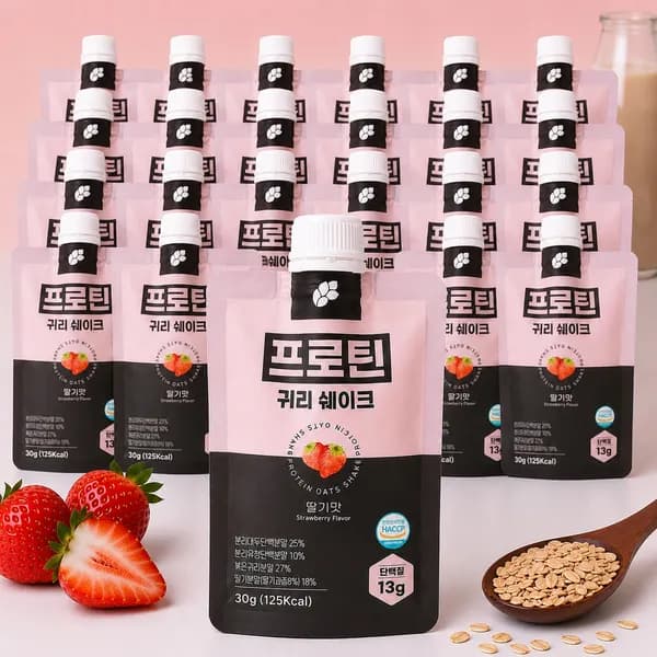 논앤밭위드 프로틴 귀리쉐이크 딸기맛 30g 20개 22,800원