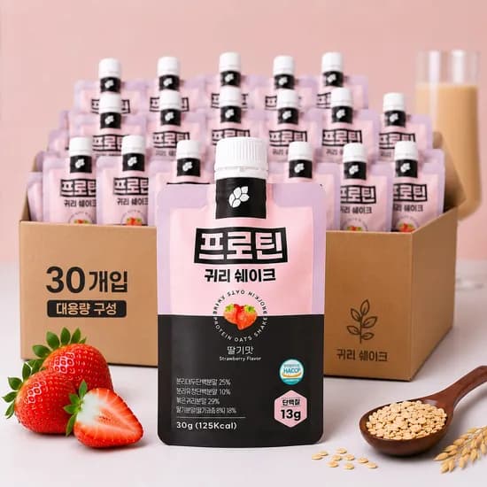 논앤밭위드 프로틴 귀리쉐이크 딸기맛 30g 30개