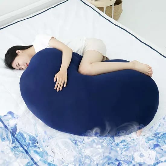 얼음 찹쌀떡 베개 필로우, 네이비, 90x70cm, 2kg, 1개