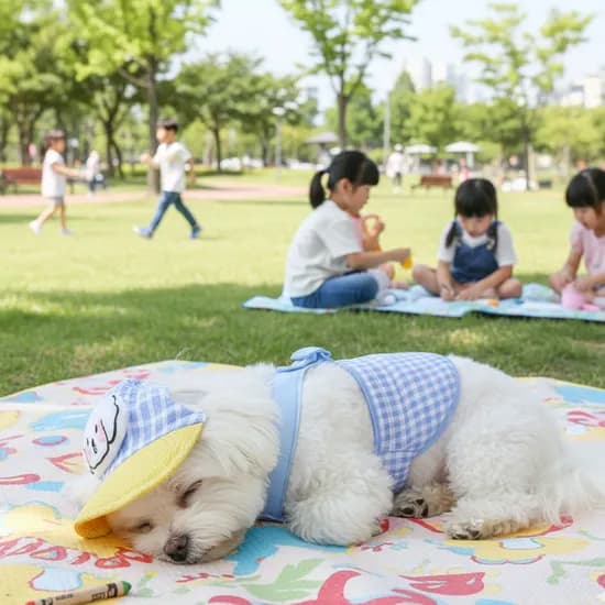 예보들 강아지 고양이 여름 하네스, 블루, L, 1개