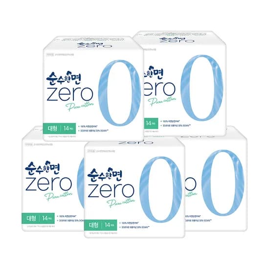 깨끗한나라 순수한면 ZERO 오버나이트 12개입 5팩