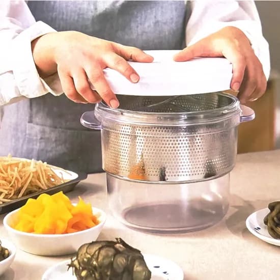 부엉누리 스텐리스 304 짤순이 야채 나물 탈수기, 2.5L, 1개