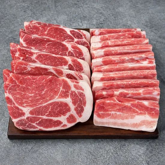 파파네정육점 구이용, 삼겹살, 500g, 1개 + 목살, 500g, 1개, 2세트