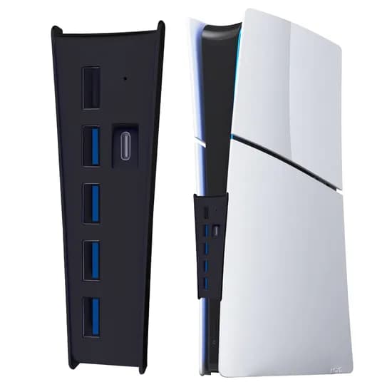소니 플레이스테이션 PS5 프로 슬림 호환 USB 2.0 5포트 USB 3.1 C타입 1포트 허브 확장 어댑터 블랙 1개
