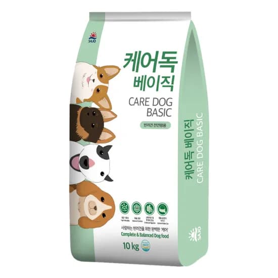 케어독 베이직 전연령 강아지사료, 곡물, 10kg, 1개