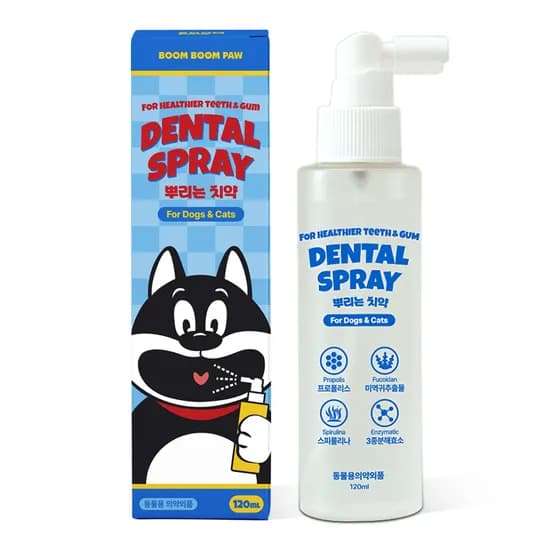 붐붐포 반려동물 효소 뿌리는 치약 구강 청결제 덴탈 스프레이, 120ml, 1개