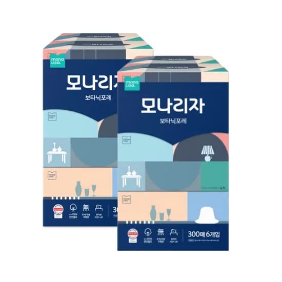 모나리자 보타닉포레 미용티슈 300매 6입 2팩