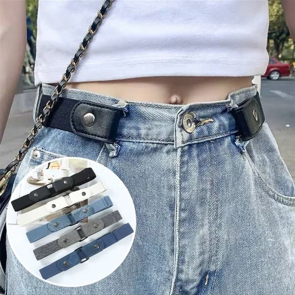 밴딩 노버클 히든벨트 그레이 FREE