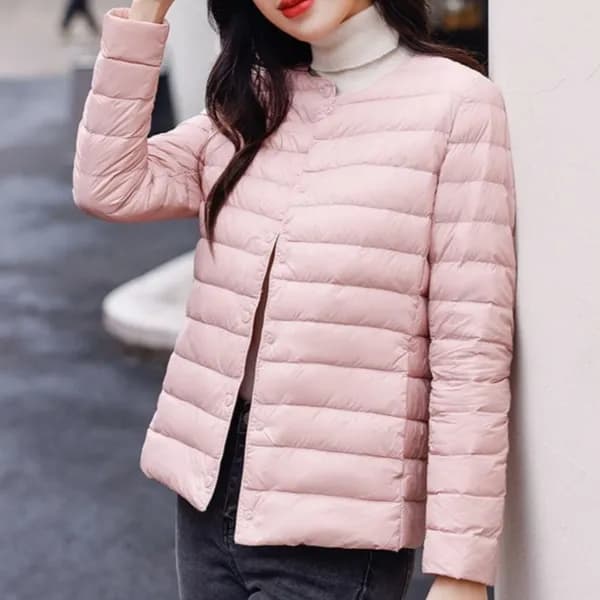 경량패딩 덕다운 오리털 여성용 긴팔 가을 겨울 점퍼 블랙 XXXL