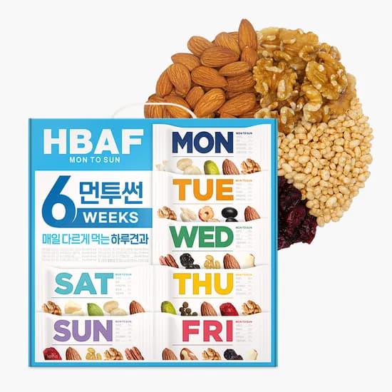 바프 먼투썬 하루견과 선물세트, 6주, 1개
