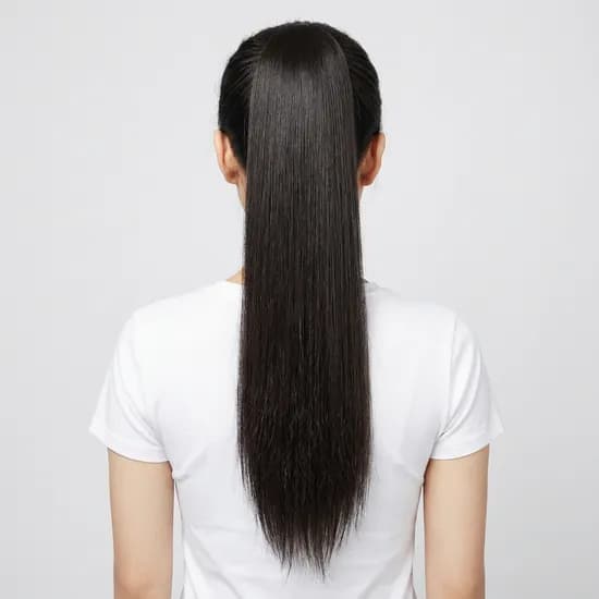 생머리 부분가발 다크 브라운 55cm 3개 1세트