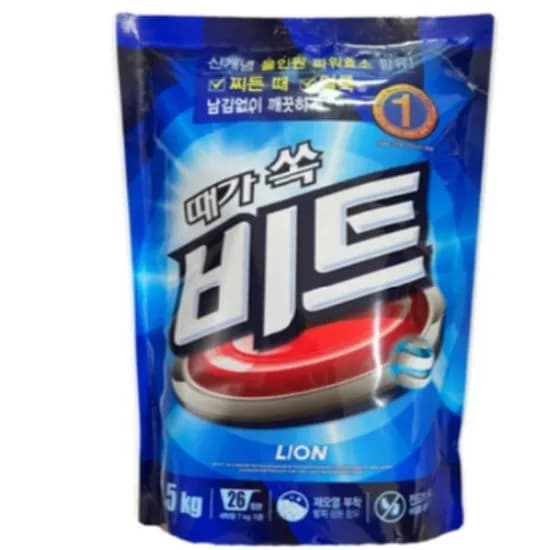 라이온 비트 세탁세제 분말형 1.5kg 1개