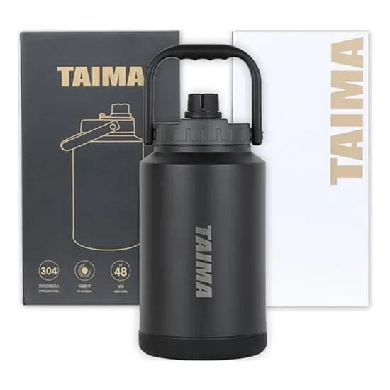 타이마 대용량 워터저그 진공보온병, 블랙, 3800ml, 1개