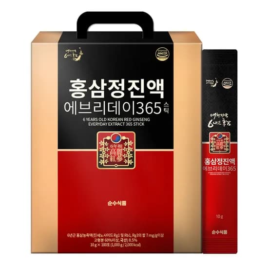 순수식품 홍삼정진액 에브리데이 365 스틱 10g 100포 1박스