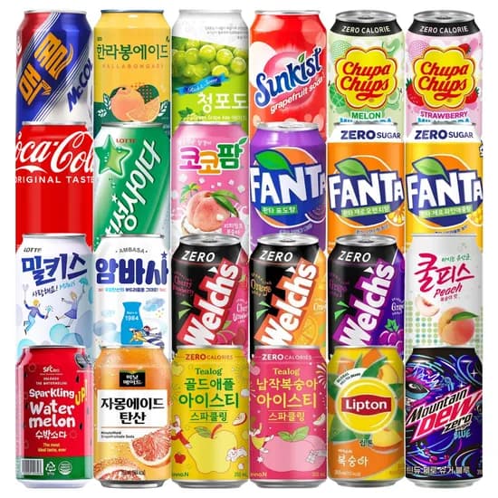 뚱캔 탄산음료 혼합 세트, 355ml, 24개