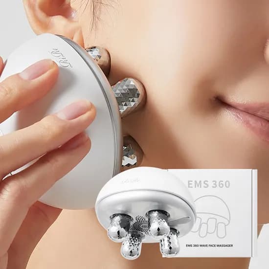 리르 EMS 360 웨이브 페이스 마사지기, 화이트