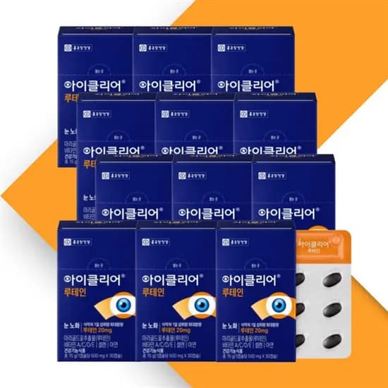 종근당 아이클리어 루테인 눈건강 차인표 500mg 30캡슐 10박스