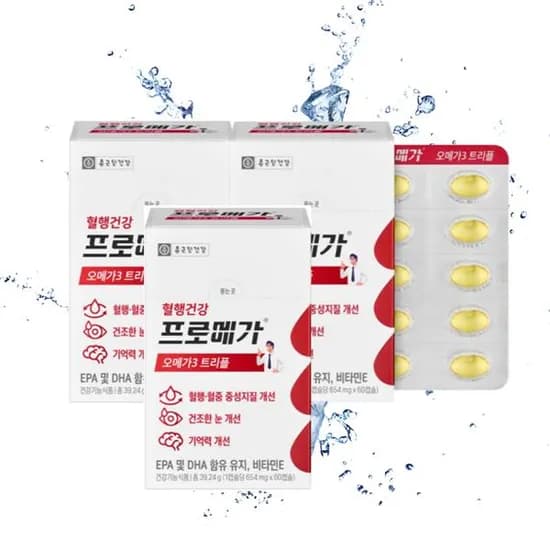 종근당건강 프로메가 오메가3 트리플 654mg 60캡슐 3개 34,070원