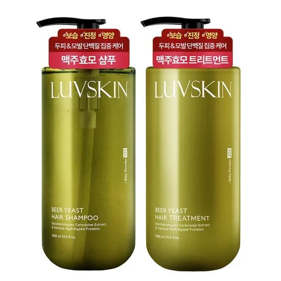 루브스킨 맥주효모 샴푸 트리트먼트 베이비파우더향 1000ml 1000ml 1세트