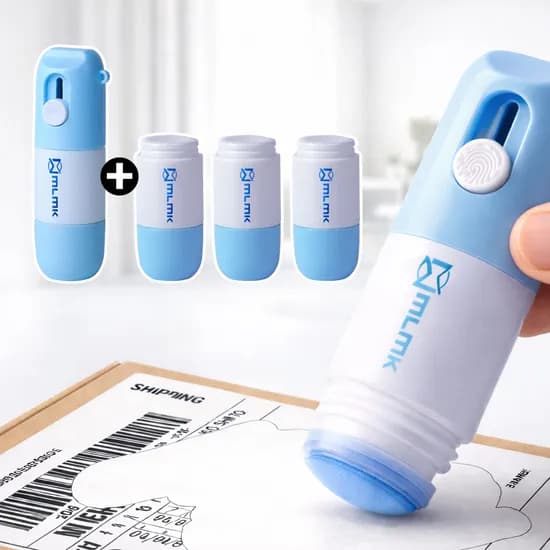 로에드 2in1 택배 송장지우개 커터칼 내장 리필액 10ml 블루, 3개, 1세트