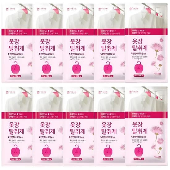 크린스타 걸이형 옷장탈취제 미모사향 4ml 10개