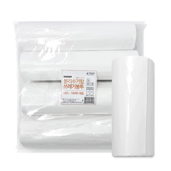 프로덕트랩 분리수거함 쓰레기봉투 배접 유백색 100L 200매 1개 14,900원
