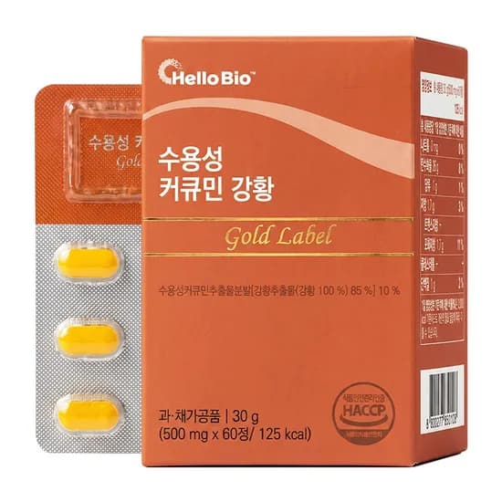 수용성 커큐민 강황 골드라벨, 500mg, 60정, 1개