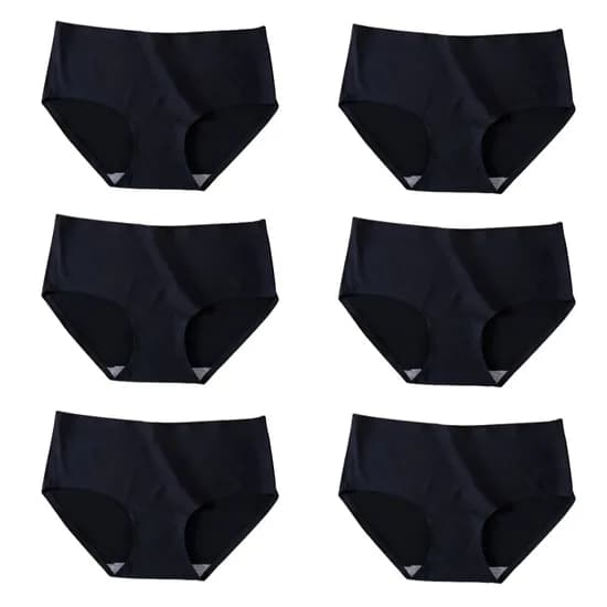 심리스 팬티 심플 무봉제 라인 블랙 2XL 6개